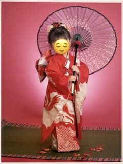 七五三 3歳 女の子 被布 着物 セット 赤 草履 髪飾り付き - メルカリ