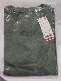 UNIQLO スーピマコットン VネックT ダークグリーン M