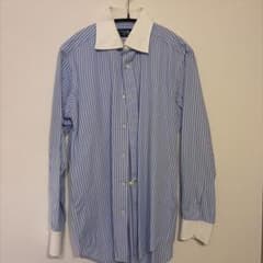 Maker's Shirt 鎌倉 クレリックシャツ ストライプ 38-82のサムネイル