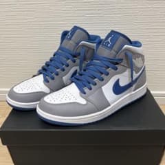 Nike Air Jordan 1 Mid グレー/ブルー 28cm - メルカリ