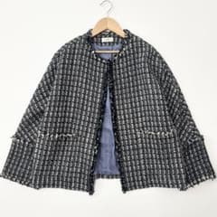 IENA イエナ ノーカラーツイード ジャケット ブラック 36 - メルカリ