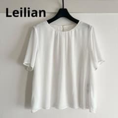極美品 レリアン Leilian ブラウス 日本製 ポリエステル ホワイト 白 