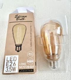 【2個セット】Edison Bulb LED E26 3.5W ゴールドガラスのサムネイル
