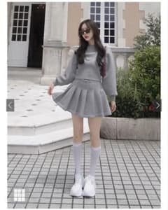 GRL ru1181 3Wayトップスxミニスカートセットアップ　グレー　Lのサムネイル