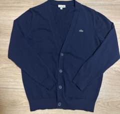 美品　LACOSTE ラコステ カーディガン ネイビー US M ワニロゴのサムネイル