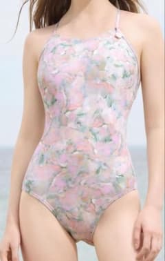 花柄 ワンピース水着 バックレースアップのサムネイル