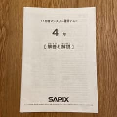 SAPIX  11月マンスリーテスト　2019年　4年のサムネイル
