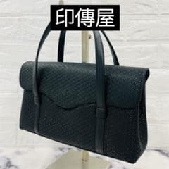 印傳屋　ハンドバッグ ブラックフォーマル 良品】印傳屋 フォーマルバッグ ブラックフォーマル ペイズリー柄 冠婚