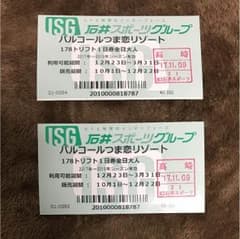 SHINOSAKA様専用  パルコールリフト券2枚のサムネイル