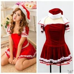 【クリスマス大活躍】大きいサイズ☆ボレロ付/お嬢様サンタ /4点セットのサムネイル