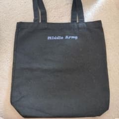 Middle Army ロゴ キャンバス トートバッグ ブラックのサムネイル