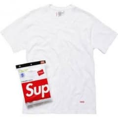 正規 新品 supreme hanes 白T サイズMのサムネイル
