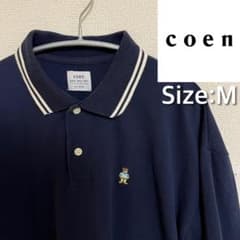 coen ネイビー ポロシャツ M ワンポイントベア刺繍ポロシャツのサムネイル
