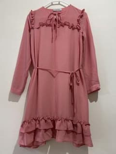 92wear ピンク フリル リボン ワンピースのサムネイル