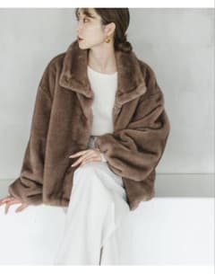 NOBLE エコファースタンドカラーミドルブルゾン - メルカリ