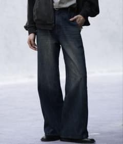 CURVED FLARE DENIM SLACKSのサムネイル