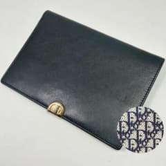 【希少】Dior 札入れ　パスポートケース　レザー　トロッター　ネイビー 希少】Dior 札入れ パスポートケース レザー トロッター ネイビー