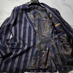 極美品✨ETRO テーラードジャケット 56サイズ 総リネン ペイズリー総柄