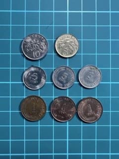 旧シンガポール硬貨 8枚セット 10セント 5セント 1セントのサムネイル
