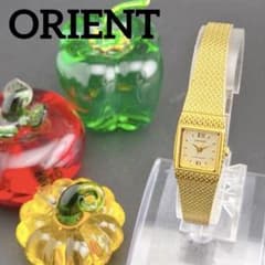 希少・美品】オリエント タンクスクエア ゴールド クォーツ レディース