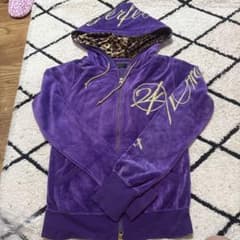 24Karats ベロアセットアップ パープル ゴールドロゴのサムネイル
