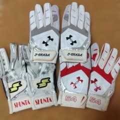 オリックス　T岡田、伊藤光、駿太、実使用サイン入りバッティンググローブ オリックス T岡田、伊藤光、駿太、実使用サイン入りバッティング