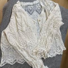 Plech アイボリー レース長袖カーディガンのサムネイル