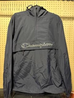 Champion ハーフジップ ナイロンジャケット ネイビー Lのサムネイル