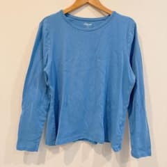 Lands' End 青 長袖 Tシャツ L14-16 ライトブルー　150