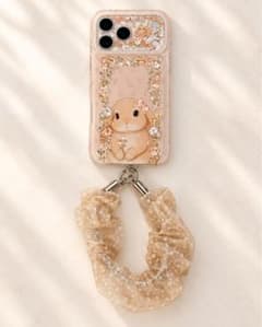 うさぎ 花柄 iPhone17/18 Pro Max ケース ストラップ付きのサムネイル