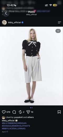 Bibiy. ビビィ　新品　ハーフパンツ　S DIANA HALF PANTSのサムネイル