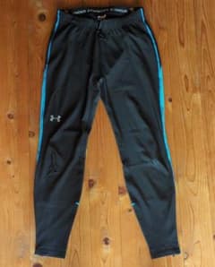 UNDER ARMOUR コールドギア コンプレッションパンツ ブラック/水色のサムネイル