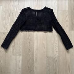 UBY SPICK&SPAN ブラック クロップドトップス　シースルーのサムネイル