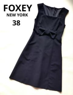 【美品】FOXEY フォクシー ワンピース　リボン 黒　サイズ38 FOXEY NEW YORK フォクシーニューヨーク ワンピース リボン 黒38