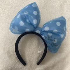 ディズニー カチューシャ 水色 ドット デカリボンのサムネイル