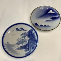 骨董 印判 染付 山水画 お皿 - メルカリ