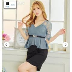 DAZZY バイカラーレースベルト付タイトミニドレスのサムネイル