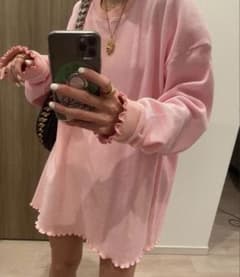 comosmos コモスモス　サーマルカットソー　ピンク　ワッフル　ロンT