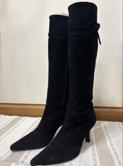 DIANA ロングブーツ 黒 スエードのサムネイル