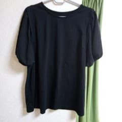 大きいサイズ　黒 パフスリーブ Tシャツ 4Lのサムネイル