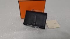 美品 HERMES ベアン コンビネ 3つ折り財布 ソーブラック ノアール 