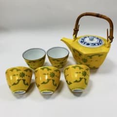 たち吉 急須 湯呑み セット 黄色 花唐草模様 - メルカリ