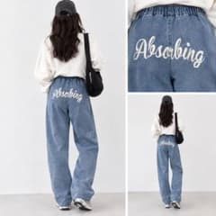 Absorbing バックプリント デニムパンツ サイズM