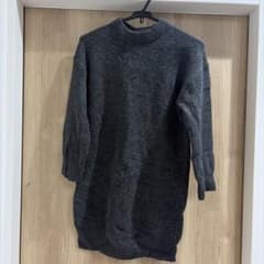 キッズ ニットワンピース チャコールグレー 140cmのサムネイル