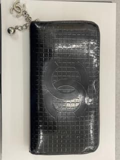 Chanel ブラックレザー 長財布のサムネイル