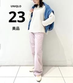 【美品】ユニクロ バギージーンズ 23 ピンクのサムネイル