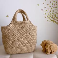 ＊麻ひも＊アフガンクロッシェのトートバッグ＊のサムネイル