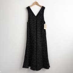 新品タグ付き ビアズリー ツイードフレア ジャンパースカート 1 黒