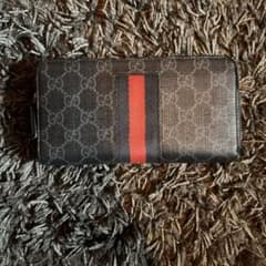 GUCCI グッチ 長財布 GGスプリーム ニューウェブ ラウンドファスナー 黒のサムネイル