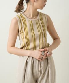 Kastane ストライプ柄 ニットタンクトップのサムネイル